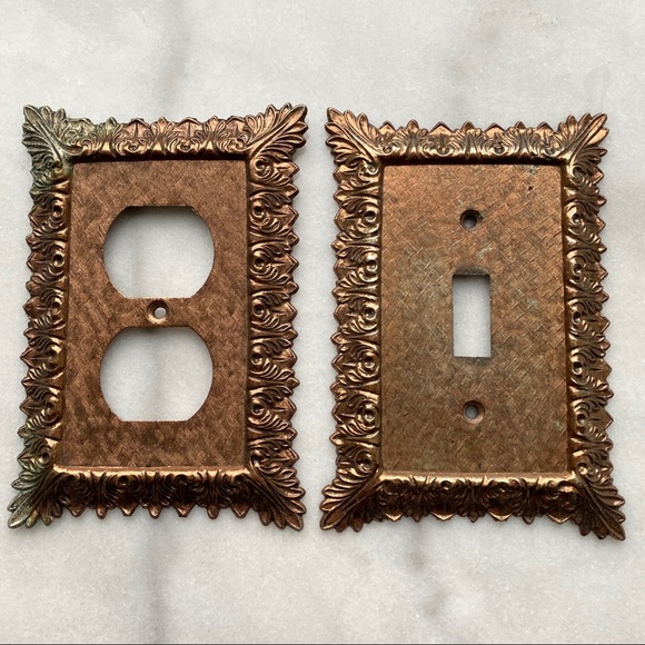 Vintage Real Copper Switch Plate & Outlet Cover - Picture 1 of 6